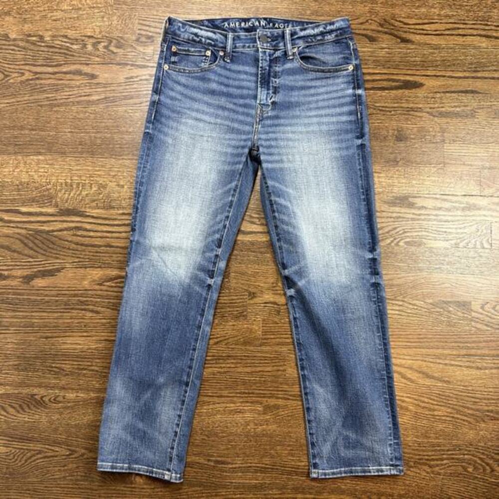 American Eagle Jeans Mens 30x30 Blue Athletic‎ Straight Airflex+ Stretch Denim